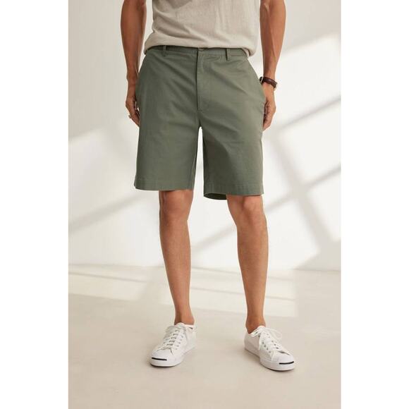 Velvet by Graham & Spencer Mens Raf Woven Chino Short 36 Olive Minimalist Preppy - Picture 2 of 6